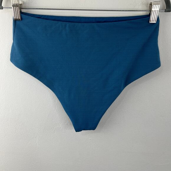 Eberjey So Jane Indigo Blue Bikini Top Set Stretch Ruffle Scoop Neck Sz M Medium - Picture 9 of 13